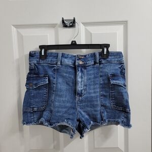 AE Next Level Super High-Waisted Denim Short Shorts